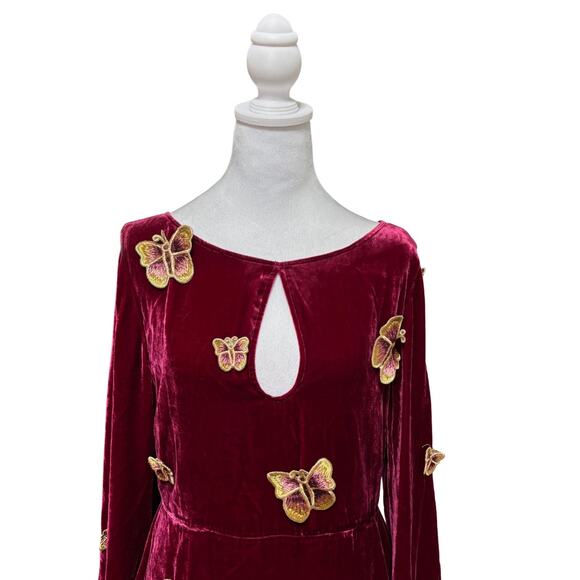 For Love & Lemons Papillon Mini Dress Large Red NWT - Picture 3 of 9